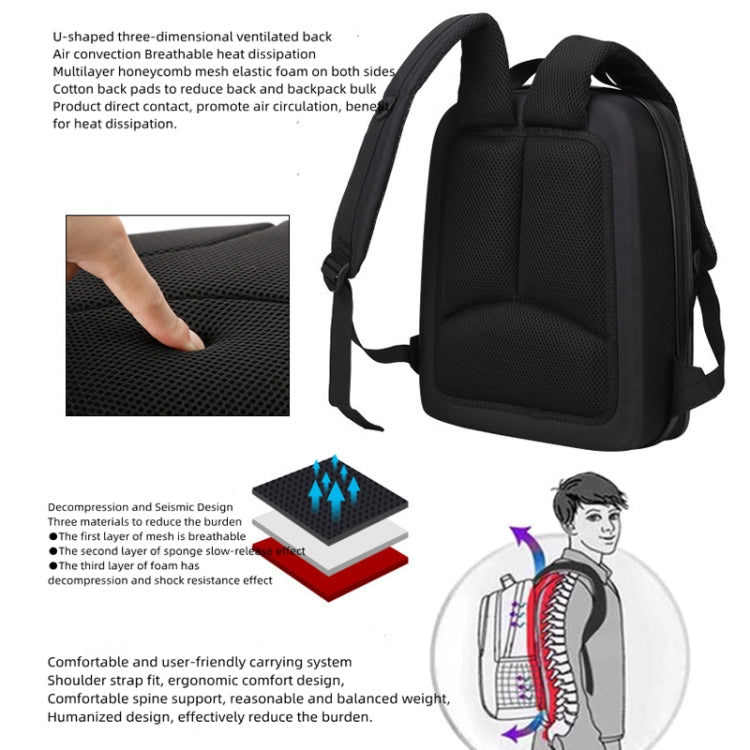 For DJI AVATA Storage Bag Hard Shell Waterproof Shoulder Bag Backpack(Black EVA Lining) - Case & Bags by PMC TechLife | Online Shopping South Africa | PMC TechLife