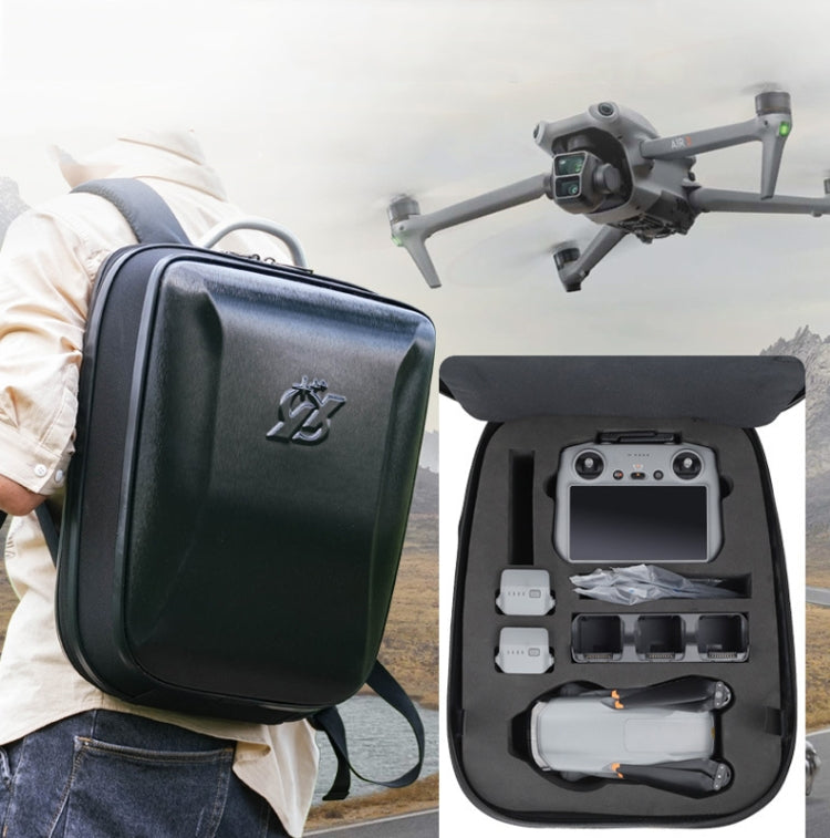 For DJI AIR 3 Hard Shell Storage Bag Portable Protective Backpack(Black) - Backpacks & Bags by PMC TechLife | Online Shopping South Africa | PMC TechLife