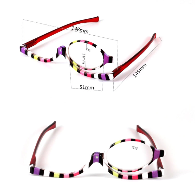 Makeup Presbyopic Glasses Multicolored Rotatable Magnifying Glass Single Piece Reading Glass, Degree: +250 - Presbyopic Glasses by PMC Jewellery | Online Shopping South Africa | PMC Jewellery