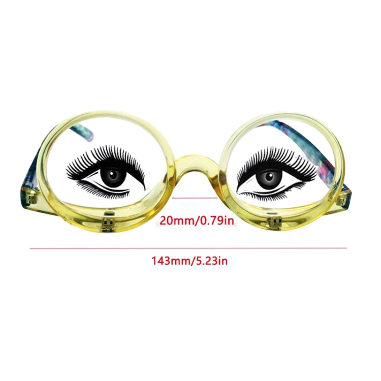 Makeup Magnifying Glass Presbyopic Glasses Flip Swivel Reading Glasses, Degree: +250(Yellow Frame) - Presbyopic Glasses by PMC Jewellery | Online Shopping South Africa | PMC Jewellery