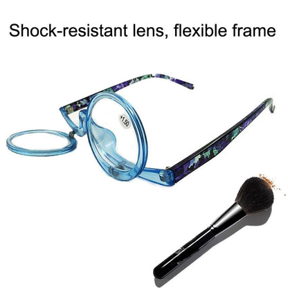 Makeup Magnifying Glass Presbyopic Glasses Flip Swivel Reading Glasses, Degree: +200(Yellow Frame) - Presbyopic Glasses by PMC Jewellery | Online Shopping South Africa | PMC Jewellery