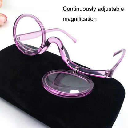 Makeup Magnifying Glass Presbyopic Glasses Flip Swivel Reading Glasses, Degree: +300(Wine Red) - Presbyopic Glasses by PMC Jewellery | Online Shopping South Africa | PMC Jewellery