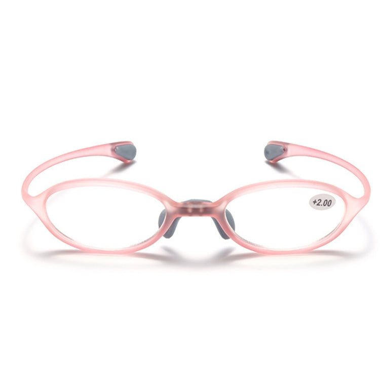 Portable Magnifying Glass Presbyopic Glasses Silicone Anti-Blue Light Reading Glasses, Degree: +100(Pink) - Presbyopic Glasses by PMC Jewellery | Online Shopping South Africa | PMC Jewellery