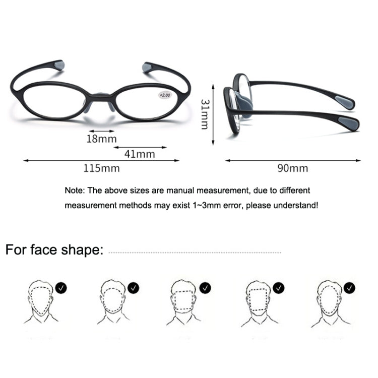 Portable Magnifying Glass Presbyopic Glasses Silicone Anti-Blue Light Reading Glasses, Degree: +250(Pink) - Presbyopic Glasses by PMC Jewellery | Online Shopping South Africa | PMC Jewellery