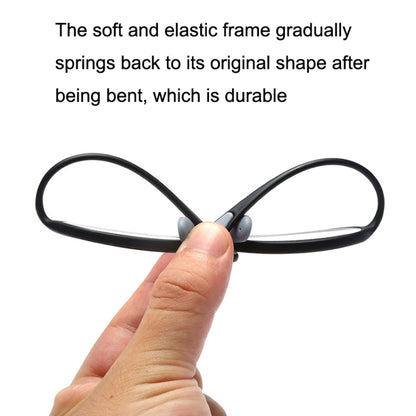 Portable Magnifying Glass Presbyopic Glasses Silicone Anti-Blue Light Reading Glasses, Degree: +150(Black) - Presbyopic Glasses by PMC Jewellery | Online Shopping South Africa | PMC Jewellery