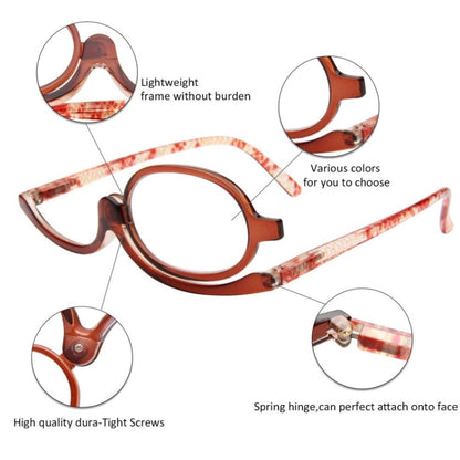 Makeup Presbyopic Glasses Monolithic Reading Glass Magnifying Glass, Degree: +350(Tea Color) - Presbyopic Glasses by PMC Jewellery | Online Shopping South Africa | PMC Jewellery