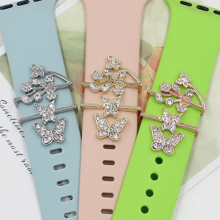 3pcs/Set Smart Watch Silicone Watch Band Decorative Ring Butterfly Buckle Watch Band Decorations(3) - Watch Accessories & Parts by PMC Jewellery | Online Shopping South Africa | PMC Jewellery