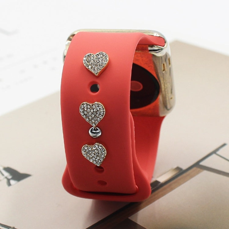 2pcs Watch Silicone Strap Decorative Diamond Buckle Strap Nails, Style: Full Diamond Heart - free shipping - PMC TechLife - Order now!