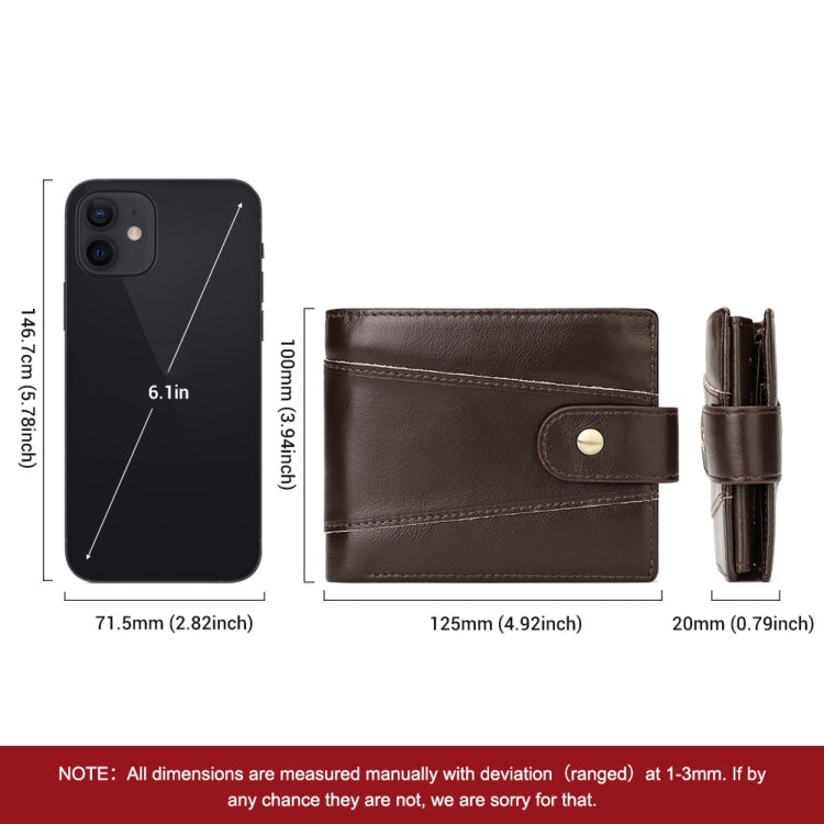 HUMERPAUL RFID Anti-magnetic Cox Purse Multi-card Card Bag Short Men Wallet(Brown) - Antimagnetic RFID Package by HUMERPAUL | Online Shopping South Africa | PMC TechLife | Buy Now Pay Later Mobicred