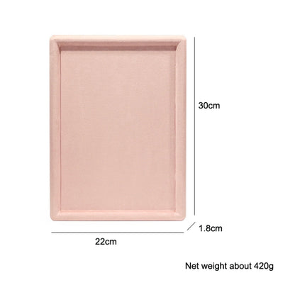 30x22x1.8cm Jewelry Tray Ring Rectangular Empty Plate Earrings Necklace Jewelry Display Plate(Pink) - Jewelry Storages by PMC Jewellery | Online Shopping South Africa | PMC Jewellery