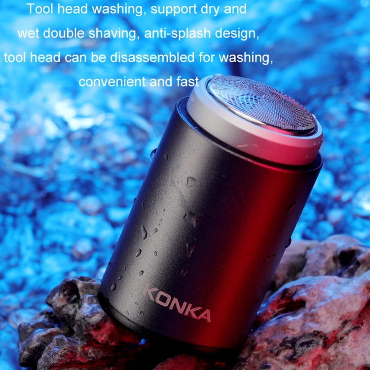 KONKA Mini Portable Razor Outdoor Waterproof Men Razor, Color: Black+3 Knife Head - Electric Shavers by KONKA | Online Shopping South Africa | PMC Jewellery