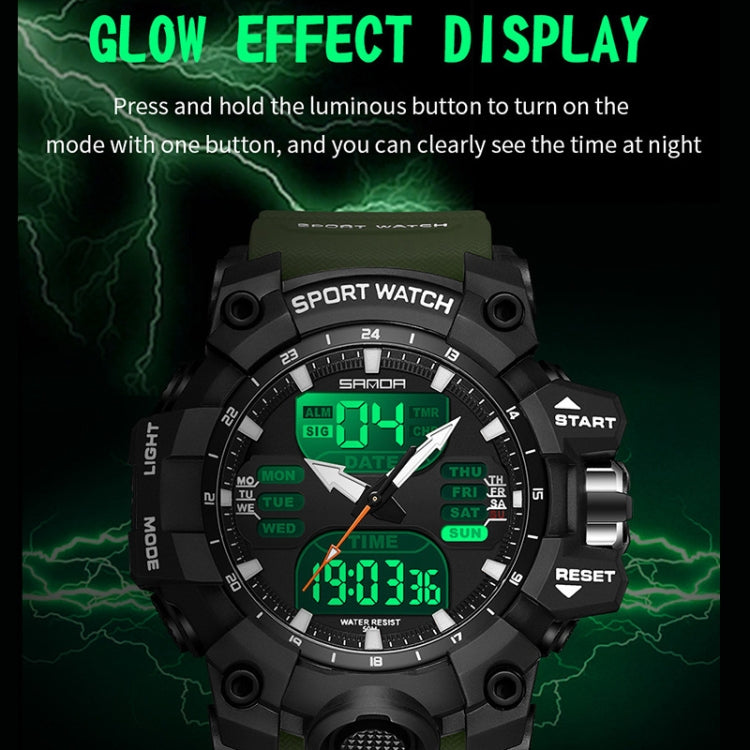 SANDA Green Light Alarm Clock Multifunctional Waterproof Shockproof Transparent Watch(Transparent Black) - Silicone Strap Watches by SANDA | Online Shopping South Africa | PMC Jewellery