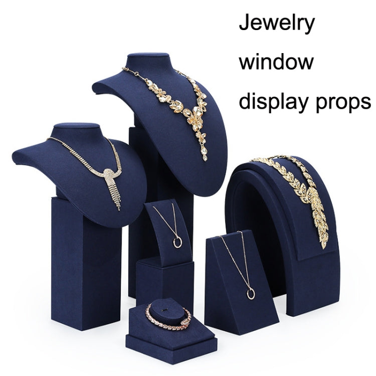 Jewelry Display Props Blue Microfiber Window Necklace Earring Ring Stand Set 4 - Jewelry Storages by PMC Jewellery | Online Shopping South Africa | PMC Jewellery