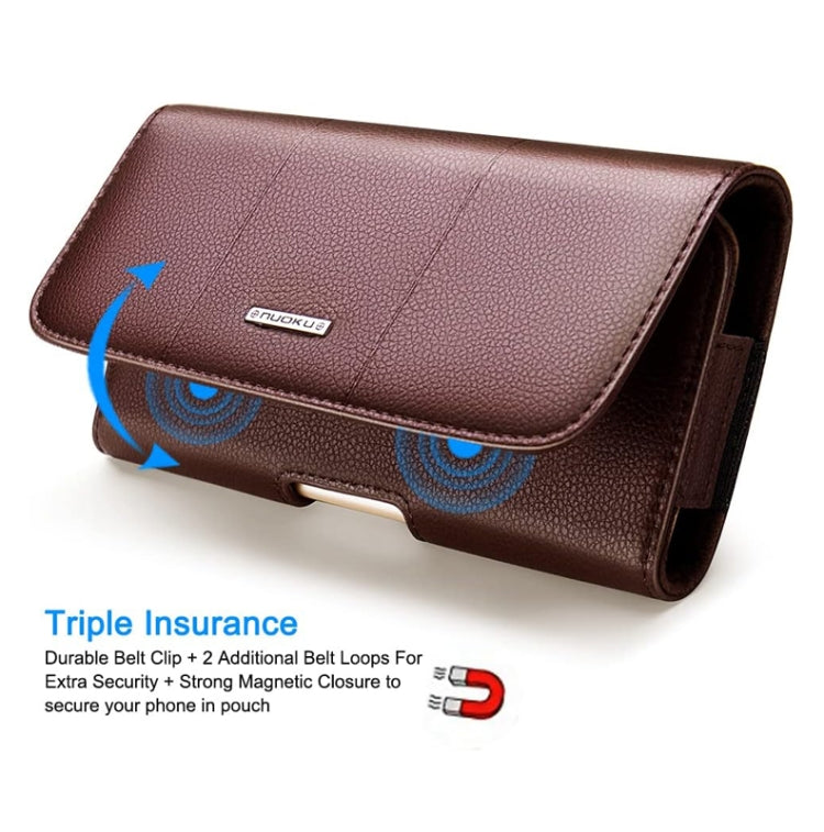 Nuoku Magnetic Flaps Leather Belt Case For Smart Phones, Size: 17.3 x 8 x 2.5cm  6.7 Inch(Black) - More iPhone Cases by Nuoku | Online Shopping South Africa | PMC TechLife | Buy Now Pay Later Mobicred