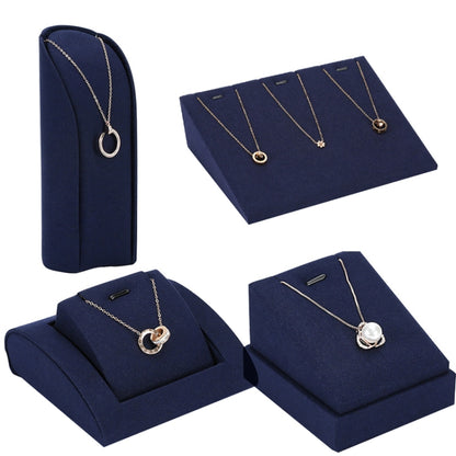 6x5x15cm Curved Necklace Display Stand Jewelry Display Props Blue Microfiber Window Necklace Earring Ring Stand - Jewelry Storages by PMC Jewellery | Online Shopping South Africa | PMC Jewellery