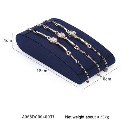 8x18x4cm Bracelet Holder Jewelry Display Props Blue Microfiber Window Necklace Earring Ring Stand - Jewelry Storages by PMC Jewellery | Online Shopping South Africa | PMC Jewellery