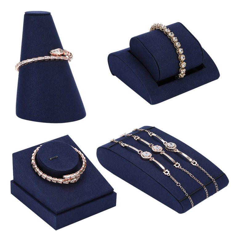 8x8x11.5cm Tapered Bracelet Display Stand Jewelry Display Props Blue Microfiber Window Necklace Earring Ring Stand - Jewelry Storages by PMC Jewellery | Online Shopping South Africa | PMC Jewellery