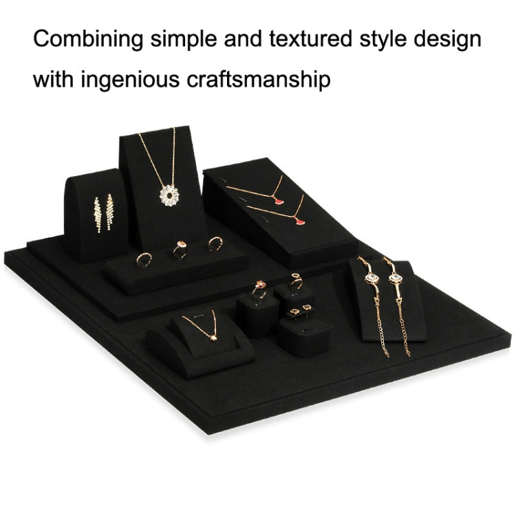 7x8x5.5cm Necklace Holder Black Microfiber Necklace Ring Jewelry Display Live Jewelry Prop Rack - Jewelry Storages by PMC Jewellery | Online Shopping South Africa | PMC Jewellery