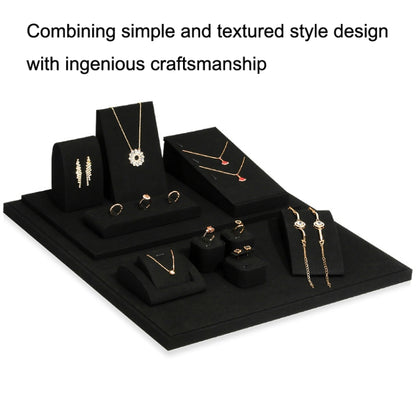 10x9.5x5.5cm Activity Necklace Seat Black Microfiber Necklace Ring Jewelry Display Live Jewelry Prop Rack - Jewelry Storages by PMC Jewellery | Online Shopping South Africa | PMC Jewellery