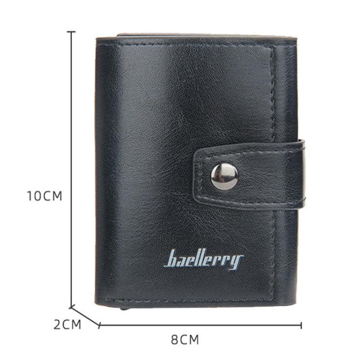Baellerry RFID Anti-Theft Automatic Pop-Up Card Wallet Buckle Metal Aluminum Shell Card Holder(Yellow Brown) - free shipping - PMC TechLife - Order now!