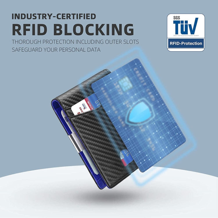 RFID Anti-Magnetic And Anti-Theft Leather Multi-Card Credit Card Wallet Coin Purse(Carbon Fiber Black+Orange Inside) - Antimagnetic RFID Package by PMC TechLife | Online Shopping South Africa | PMC TechLife | Buy Now Pay Later Mobicred