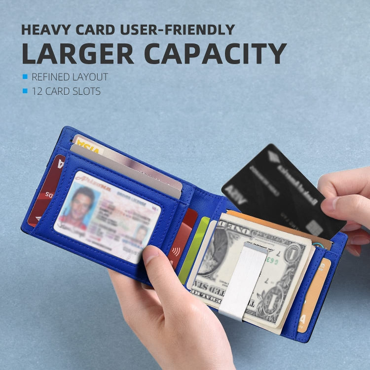 RFID Anti-Magnetic And Anti-Theft Leather Multi-Card Credit Card Wallet Coin Purse(Carbon Fiber Black+Orange Inside) - Antimagnetic RFID Package by PMC TechLife | Online Shopping South Africa | PMC TechLife | Buy Now Pay Later Mobicred