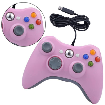 For XBOX 360 Console And PC USB Dual Vibration Wired Gamepad(Pink) - Gamepad by PMC Jewellery | Online Shopping South Africa | PMC Jewellery