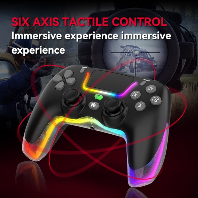 For PS4 Dazzle Color Light Wireless Bluetooth Grip(Pink) - Gamepads by PMC TechLife | Online Shopping South Africa | PMC TechLife