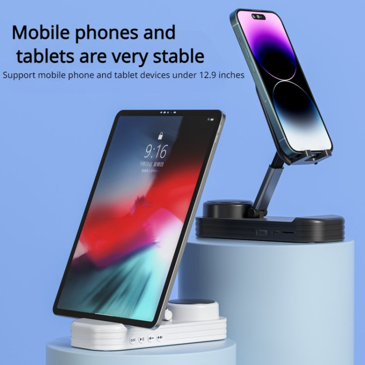 2-in-1 Desktop Bluetooth Speaker Stand Mobile Phone Tablet Holder(White) - Desktop Holder by PMC TechLife | Online Shopping South Africa | PMC TechLife
