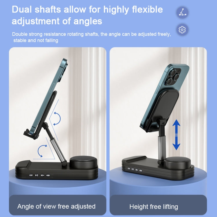 2-in-1 Desktop Bluetooth Speaker Stand Mobile Phone Tablet Holder(White) - Desktop Holder by PMC TechLife | Online Shopping South Africa | PMC TechLife