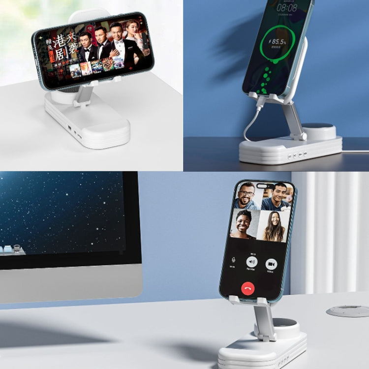 2-in-1 Desktop Bluetooth Speaker Stand Mobile Phone Tablet Holder(White) - Desktop Holder by PMC TechLife | Online Shopping South Africa | PMC TechLife