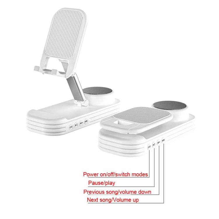 2-in-1 Desktop Bluetooth Speaker Stand Mobile Phone Tablet Holder(White) - Desktop Holder by PMC TechLife | Online Shopping South Africa | PMC TechLife
