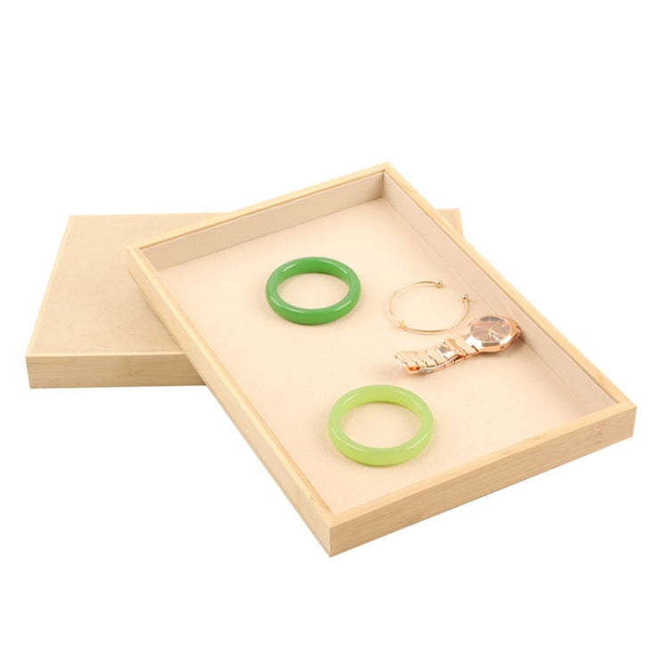 Bamboo Wood Velvet Multi-Functional Jewelry Display Tray Jewelry Storage Box Empty Tray, Style: Velvet (Dark Green) - Jewelry Storages by PMC Jewellery | Online Shopping South Africa | PMC Jewellery