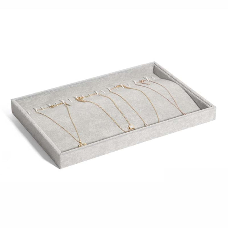 Suede Jewelry Storage Tray Necklace Pendant Bracelet Bangle Display Case, Size: Necklace Tray(Grey) - Jewelry Storages by PMC Jewellery | Online Shopping South Africa | PMC Jewellery