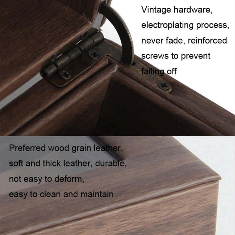 Wood Grain Leather Watch Display Box Watch Storage Case Jewelry Box, Style: 6 Digit Square - Watch Storages by PMC TechLife | Online Shopping South Africa | PMC TechLife