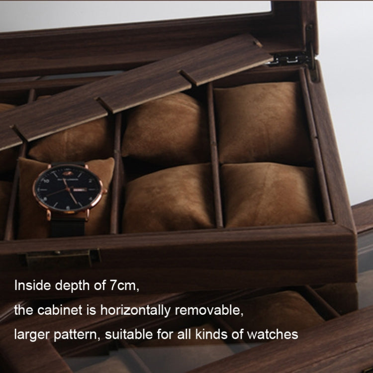 Wood Grain Leather Watch Display Box Watch Storage Case Jewelry Box, Style: 10 Digit Long - Watch Storages by PMC TechLife | Online Shopping South Africa | PMC TechLife