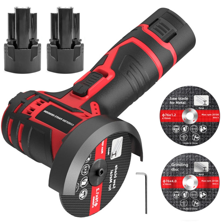 HILDA 12V 3 Inch Li-Ion Angle Grinder Home Cutting And Sanding Machine, EU Plug, Model: Carton Package With 2 Battery - free shipping - PMC TechLife - Order now!