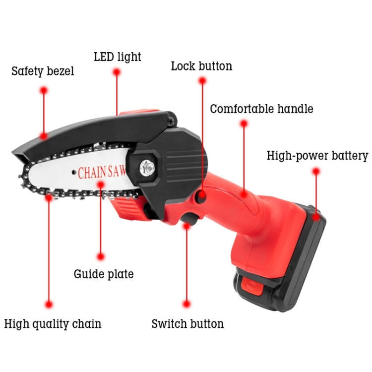 HILDA Rechargeable Cordless Mini Electrical Chain Saw Logging Tools(Black) - Electric Saws & Accessories by HILDA | Online Shopping South Africa | PMC Jewellery