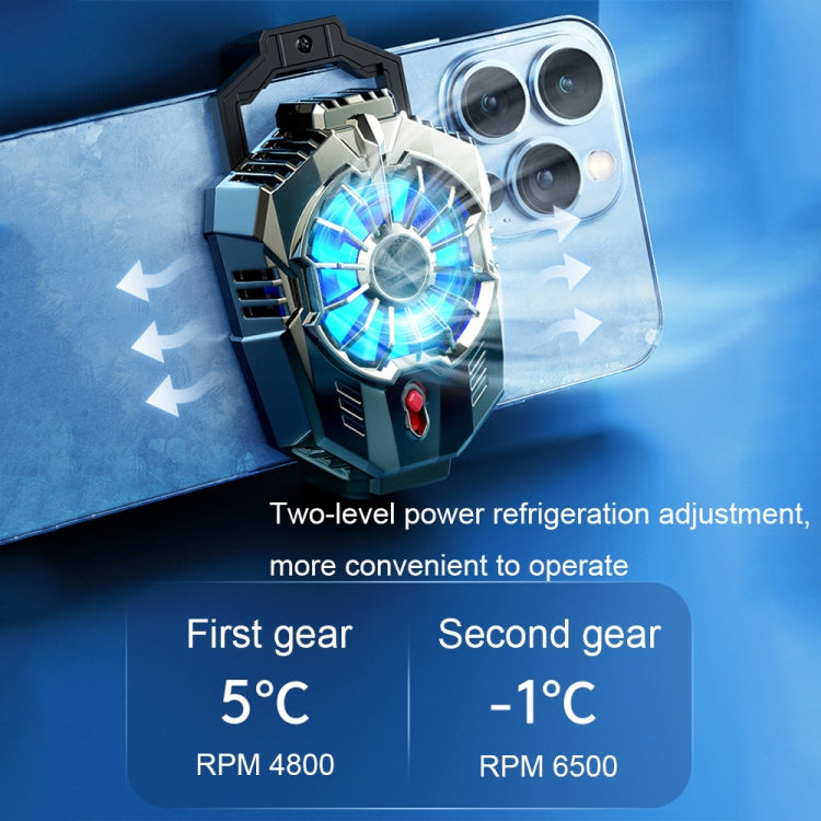 X20 Semiconductor Mobile Phone Radiator LED Light Mini Phone Cooling Fan, Color: Electroplated Silver - Cooling Fan Radiator by PMC TechLife | Online Shopping South Africa | PMC TechLife