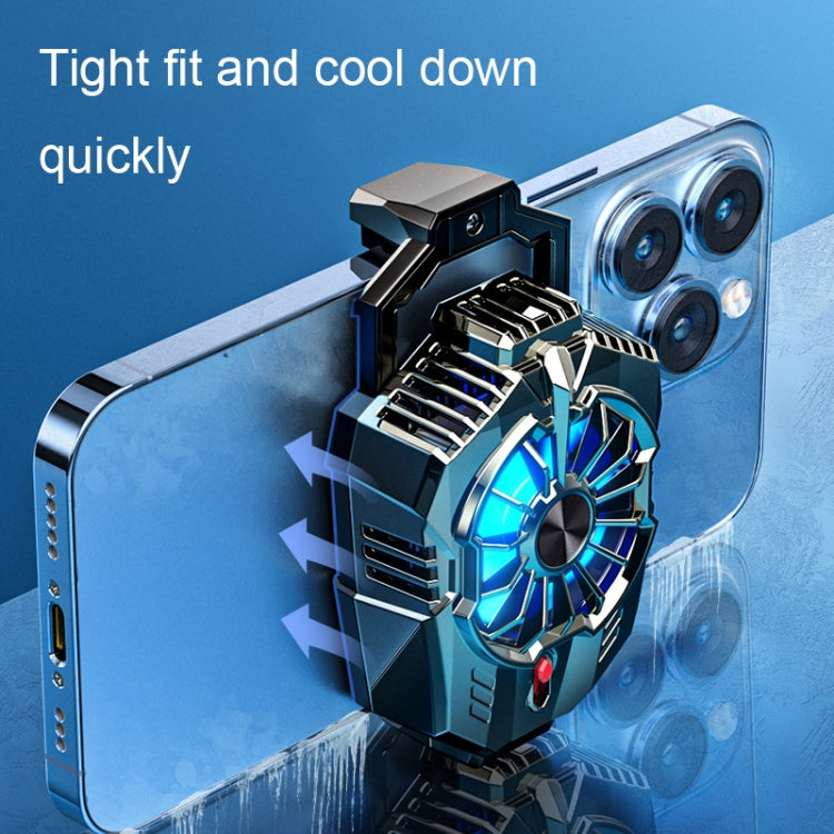 X20 Semiconductor Mobile Phone Radiator LED Light Mini Phone Cooling Fan, Color: Electroplated Silver - Cooling Fan Radiator by PMC TechLife | Online Shopping South Africa | PMC TechLife