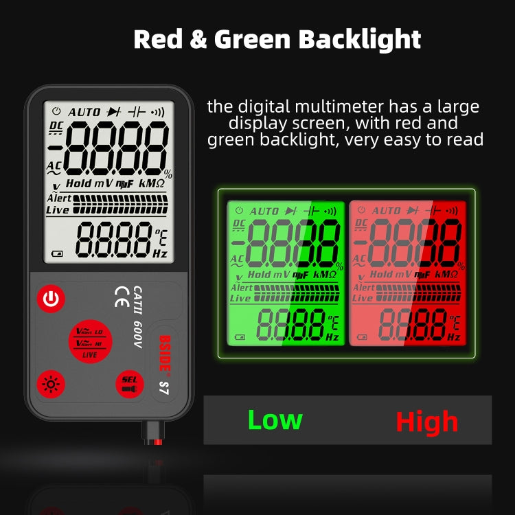 BSIDE ADMS7 Smart Thin Digital Multimeter Counts DC AC Voltmeter, Model: Standard Charging Model - free shipping - PMC TechLife - Order now!
