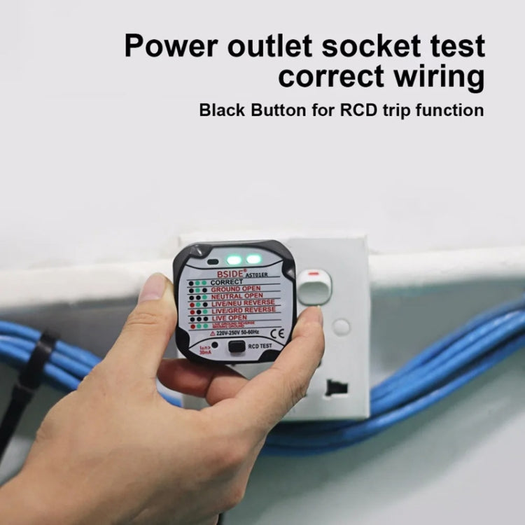 BSIDE AST01 Plug Power Tester Electrical Socket Detector UK Plug - free shipping - PMC TechLife - Order now!