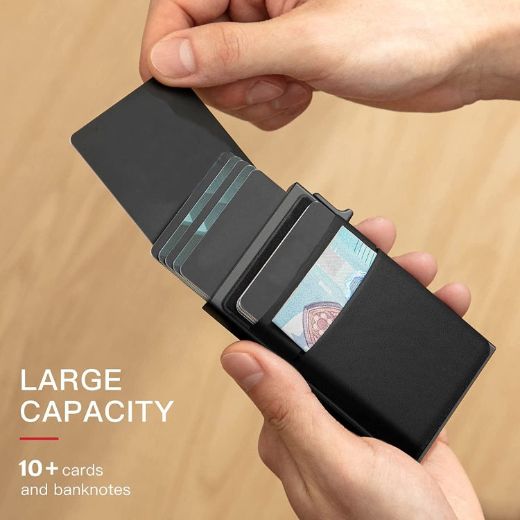 Slim Metal Wallet Pop Up Credit Card Holder RFID Blocking Men Business Card Clip(Silver) - free shipping - PMC TechLife - Order now!