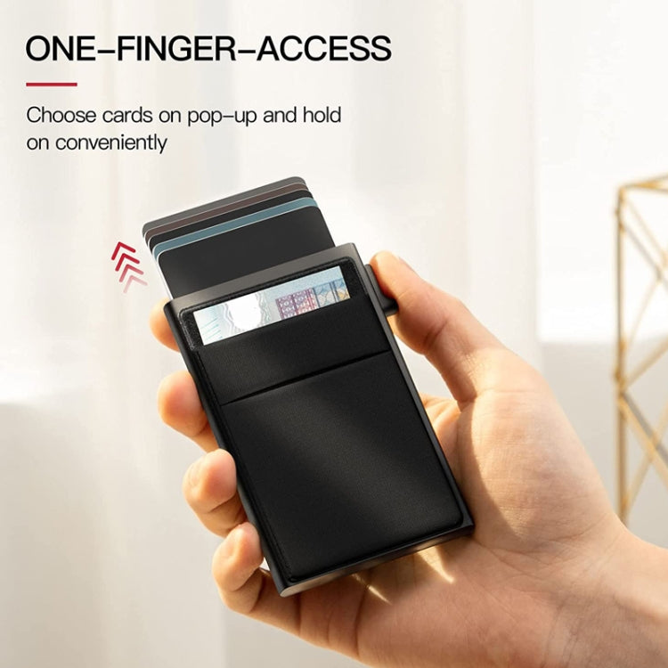 Slim Metal Wallet Pop Up Credit Card Holder RFID Blocking Men Business Card Clip(Gold) - free shipping - PMC TechLife - Order now!