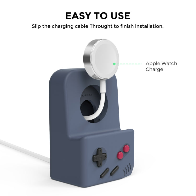 For Apple Watch Silicone Charging Stand Charging Base Storage Stand With Charger(Grey) - Charger / Holder by PMC TechLife | Online Shopping South Africa | PMC TechLife