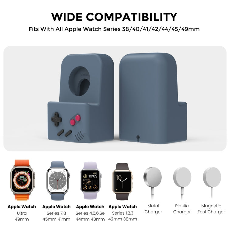 For Apple Watch Silicone Charging Stand Charging Base Storage Stand With Charger(Grey) - Charger / Holder by PMC TechLife | Online Shopping South Africa | PMC TechLife