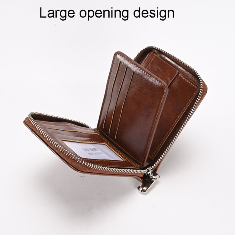 RFID Anti-Theft Swipe Mens Wallet Multifunctional Short Zipper Purse(Black) - Antimagnetic RFID Package by PMC TechLife | Online Shopping South Africa | PMC TechLife | Buy Now Pay Later Mobicred