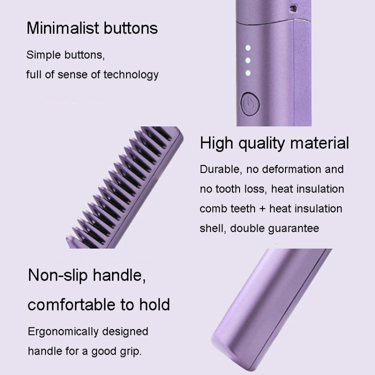 2 In 1 Portable USB Rechargeable Hair Curler Dual Usage Hair Straightening Comb(Green) - Hair Curler by PMC TechLife | Online Shopping South Africa | PMC TechLife | Buy Now Pay Later Mobicred