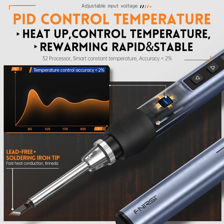 FNIRSI 9pcs/ Set Mini Soldering Station Digital Display Constant Temperature Smart Soldering Iron, Color: Black Standard 6 Heads - free shipping - PMC TechLife - Order now!