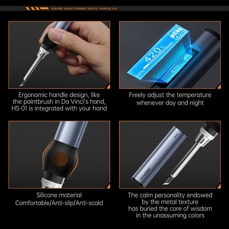 FNIRSI 9pcs/ Set Mini Soldering Station Digital Display Constant Temperature Smart Soldering Iron, Color: Blue Standard 6 Heads - free shipping - PMC TechLife - Order now!